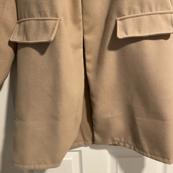 🐶 NWT Boohoo Collarless Wool Look Coat - Picture 4 of 14